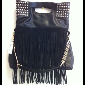 👣Sold👣Black Fringe tote